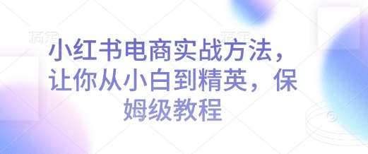 小红书电商实战方法，让你从小白到精英，保姆级教程-问小徐资源库