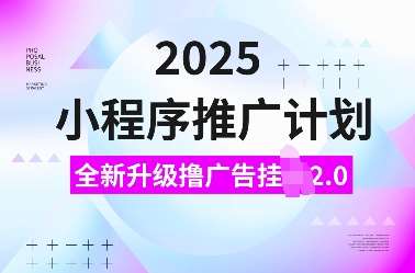 2025小程序推广计划，全新升级撸广告挂JI2.0玩法，日入多张，小白可做【揭秘】-问小徐资源库