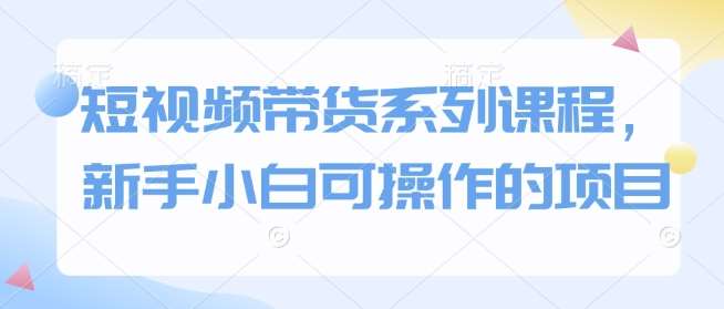 短视频带货系列课程，新手小白可操作的项目-问小徐资源库