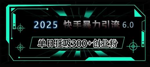 2025年快手6.0保姆级教程震撼来袭，单日狂吸300+精准创业粉-问小徐资源库
