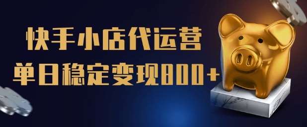 【快手小店代运营】限时托管计划，全程喂饭，单日稳定变现5张【揭秘】-问小徐资源库