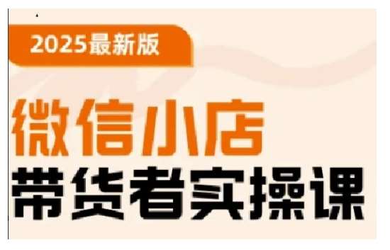 2025最新版微信小店带货者实操课，基础操作到高级运营技巧，快速上手-问小徐资源库