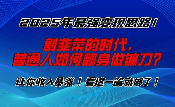 2025年最强变现思路，割韭菜的时代， 普通人如何翻身做镰刀？【揭秘】-问小徐资源库