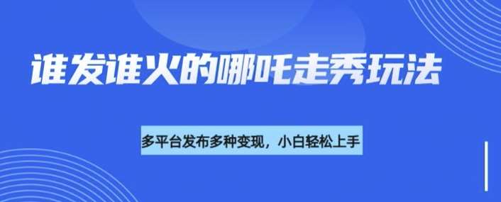 利用deepseek制作谁发谁火的哪吒2人物走秀视频，多平台发布多种变现-问小徐资源库