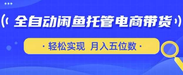全自动闲鱼托管式电商带货，只需一部安卓手机和一个闲鱼号，轻松实现月入五位数【揭秘】-问小徐资源库
