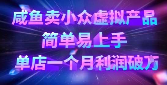 咸鱼卖小众虚拟产品，简单易上手，单店一个月利润破W-问小徐资源库