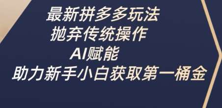 最新拼多多玩法，抛弃传统操作，AI赋能，助力新手小白获取第一桶金-问小徐资源库