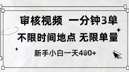 审核视频，10秒一单，不限时间，不限单量，新人小白一天4张+【揭秘】-问小徐资源库