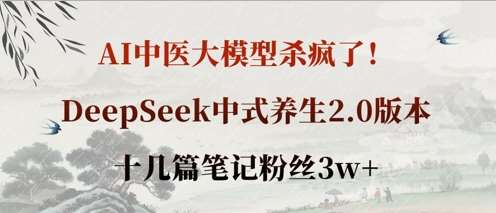 AI中医大模型杀疯了！DeepSeek中式养生2.0版本，十几篇笔记粉丝3w+-问小徐资源库