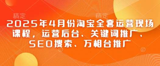 2025年4月份淘宝全套运营现场课程，运营后台、关键词推广、SEO搜索、万相台推广-问小徐资源库