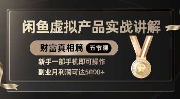 精品！闲鱼虚拟产品实战讲解，新手一部手机即可操作，副业月利润可达5k+-问小徐资源库