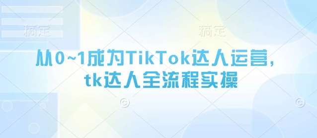 从0~1成为TikTok达人运营，tk达人全流程实操-问小徐资源库
