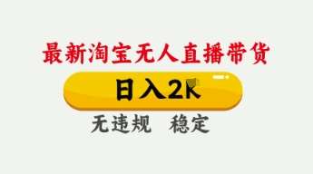 4月最新淘宝无人直播带货，日入数张，不违规不封号，独家技术，操作简单【揭秘】-问小徐资源库