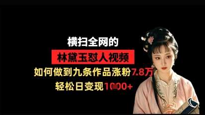 横扫全网的林黛玉怼人视频，如何做到九条作品涨粉7.8万，轻松日变现1k-问小徐资源库