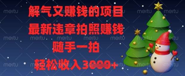解气又挣钱的项目，最新违章拍照挣钱，随手一拍，轻松收入数张【揭秘】-问小徐资源库