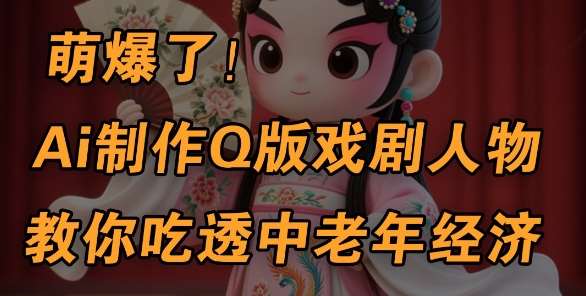 用Ai制作Q版戏剧人物，手把手教你吃透中老年经济，5分钟一个成品，多渠道变现-问小徐资源库