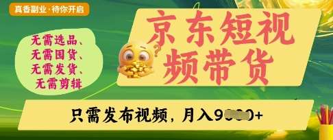 京东短视频带货，开启零门槛躺Z新时代【揭秘】-问小徐资源库