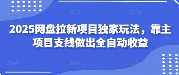 2025网盘拉新项目独家玩法，靠主项目支线做出全自动收益-问小徐资源库