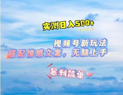 微信视频号最新玩法，表情包搭配情感文案，2分钟一条原创作品，简单好上手，轻松日入几张-问小徐资源库