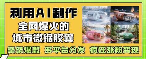 利用AI制作全网爆火的城市微缩胶囊，条条爆款， 多平台分发，疯狂涨粉变现-问小徐资源库