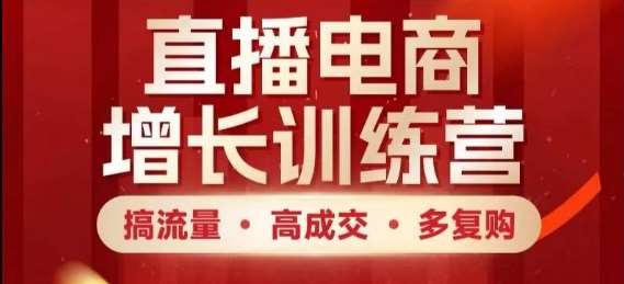 直播电商增长训练营，搞流量·高成交·多复购，快速上手有思路-问小徐资源库
