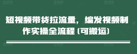 短视频带货拉流量，编发视频制作实操全流程(可搬运)-问小徐资源库