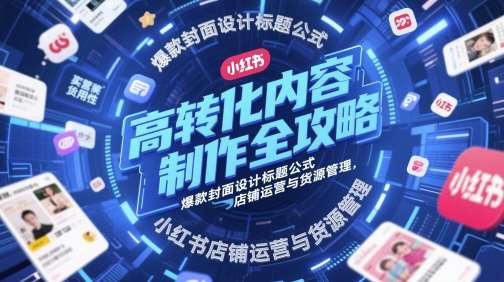 高转化内容制作全攻略，爆款封面设计标题公式，小红书店铺运营与货源管理-问小徐资源库