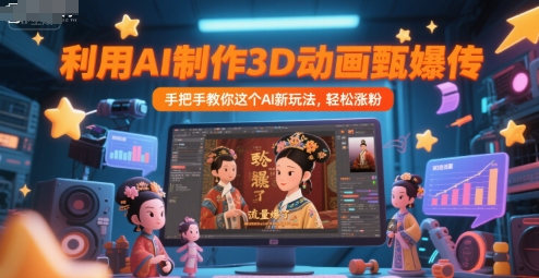 利用AI制作3D动画甄嬛传，流量爆了，手把手教你这个AI新玩法，轻松涨粉-问小徐资源库