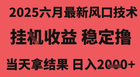 2025六月最新风口技术，无人挂G撸礼物，长期稳定 一个小时收益2k+，小白当天拿结果【揭秘】-问小徐资源库