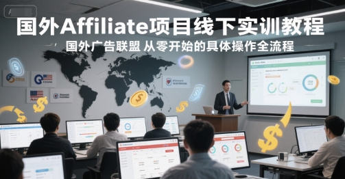 国外Affiliate项目线下实训教程，国外广告联盟从零开始的具体操作全流程-问小徐资源库