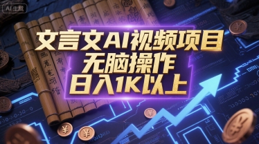 文言文AI视频项目，无脑操作，日入1K以上-问小徐资源库