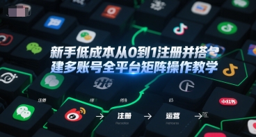 新手低成本从0到1注册并搭建多账号全平台矩阵操作教学，手机号-邮箱-IP-工具-问小徐资源库