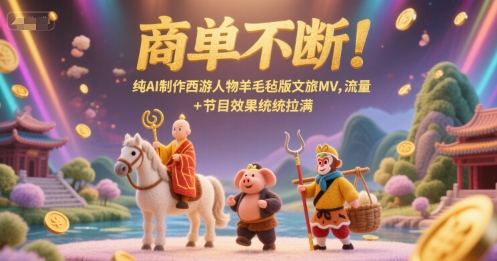 商单不断！纯AI制作西游人物羊毛毡版文旅MV，流量+节目效果统统拉满-问小徐资源库