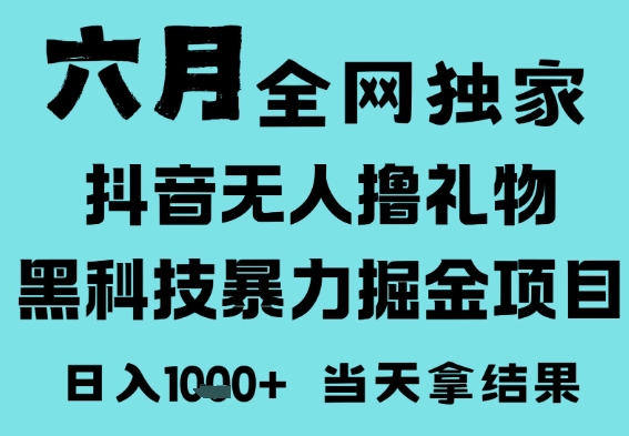 25年6月高爆抖音无人直播最新撸音浪掘金项目，门槛低小白可做，无脑日入1k，可矩阵放大【揭秘】-问小徐资源库