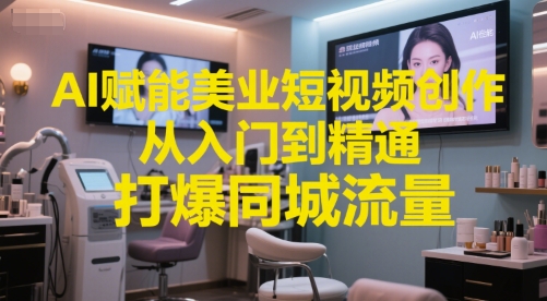 AI赋能美业短视频创作，从入门到精通，打爆同城流量，超级AI工具短视频实操落地-问小徐资源库
