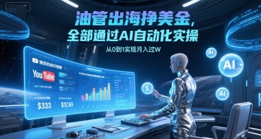 油管出海挣美金，全部通过AI自动化实操，从0到1实现月入过W-问小徐资源库