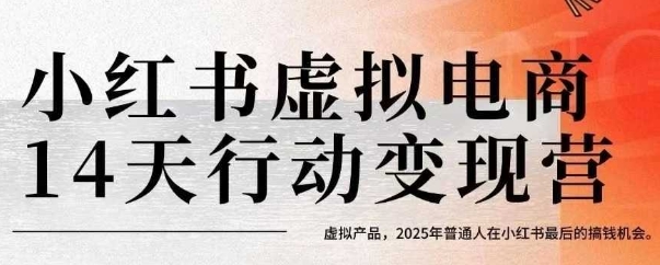 小红书虚拟电商14天变现训练营，虚拟产品，2025年普通人在小红书最后的搞钱机会-问小徐资源库