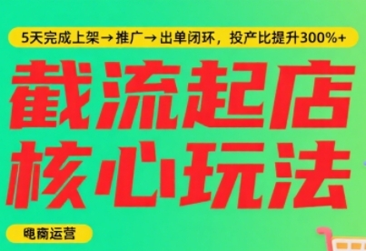 淘宝截流快速起店玩法，掌握暴力快速起店的流程，5天完成上架-推广-出单闭环-问小徐资源库