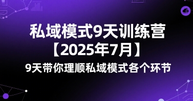私域模式9天训练营【2025年7月】​9天带你理顺私域模式各个环节-问小徐资源库