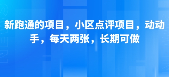 新跑通的项目，小区点评项目，动动手，每天两张，长期可做-问小徐资源库