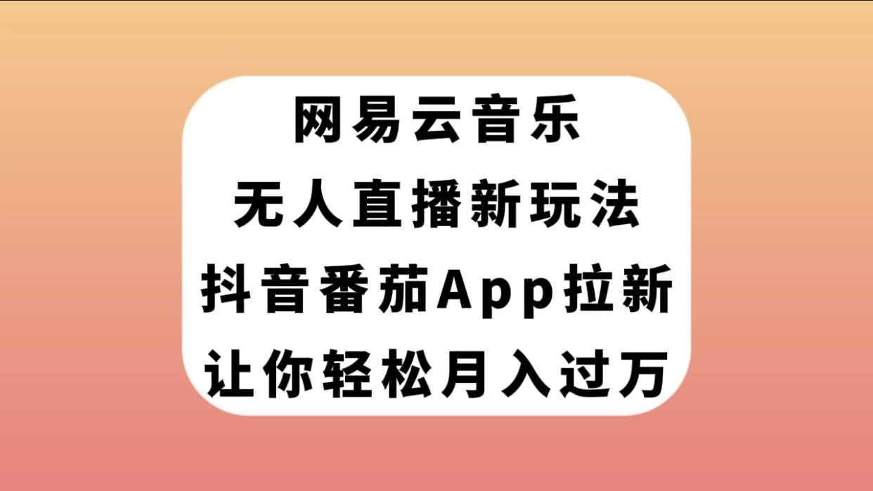 （7599期）网易云音乐无人直播新玩法，抖音番茄APP拉新，让你轻松月入过万-问小徐资源库