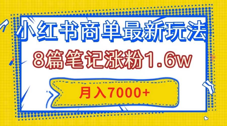 （7954期）小红书商单最新玩法，8篇笔记涨粉1.6w，几分钟一个笔记，月入7000+-问小徐资源库