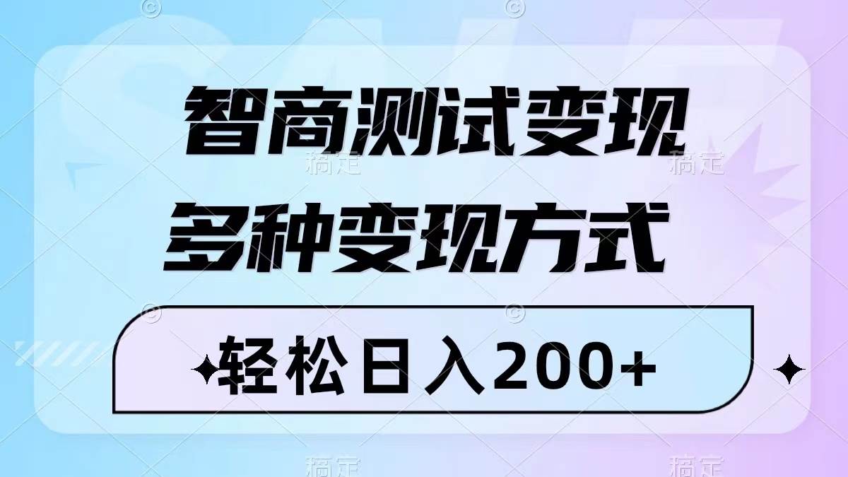（8049期）智商测试变现，轻松日入200+，几分钟一个视频，多种变现方式（附780G素材）-问小徐资源库