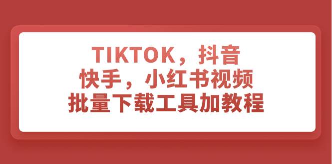 （7714期）TIKTOK，抖音，快手，小红书视频批量下载工具加教程-问小徐资源库