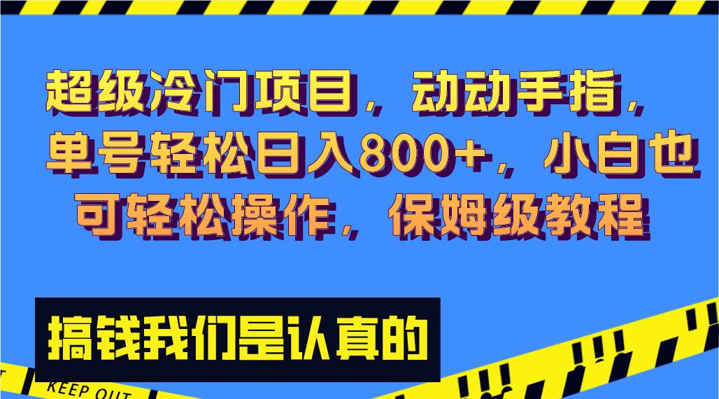 （8205期）超级冷门项目,动动手指，单号轻松日入800+，小白也可轻松操作，保姆级教程-问小徐资源库