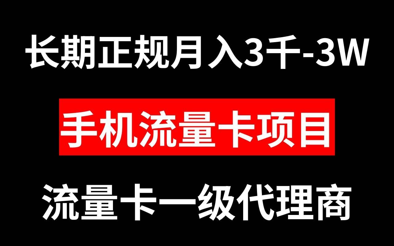 （8311期）手机流量卡代理月入3000-3W长期正规项目-问小徐资源库