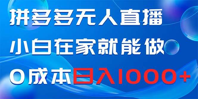 （8450期）拼多多无人直播，小白在家就能做，0成本日入1000+-问小徐资源库