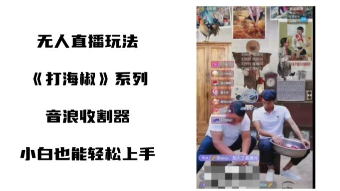 （8661期）打海椒无人直播整蛊项目，小白轻松上手撸音浪收割器（教程+工具+素材）-问小徐资源库
