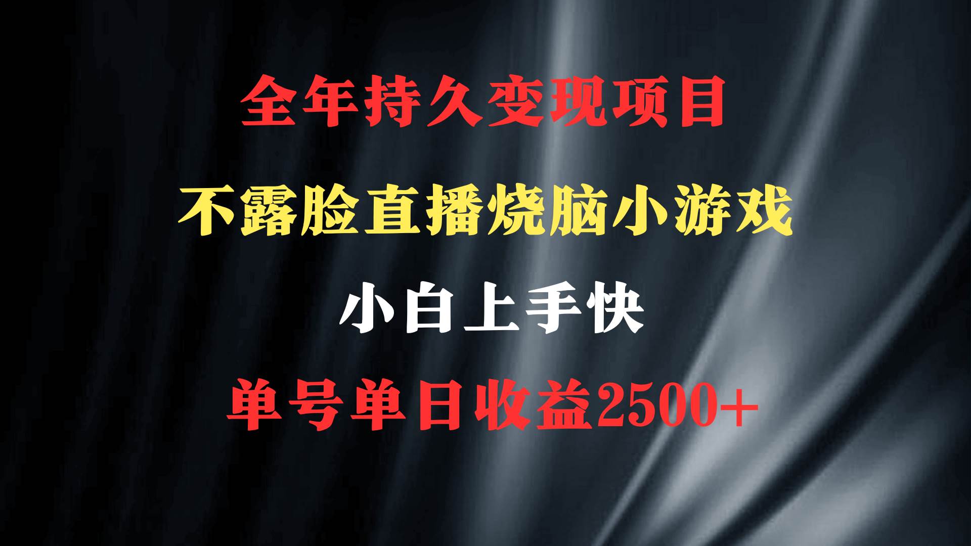 （9168期）2024年 最优项目，烧脑小游戏不露脸直播  小白上手快 无门槛 一天收益2500+-问小徐资源库