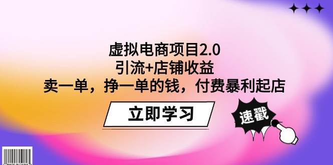 （9645期）虚拟电商项目2.0：引流+店铺收益  卖一单，挣一单的钱，付费暴利起店-问小徐资源库